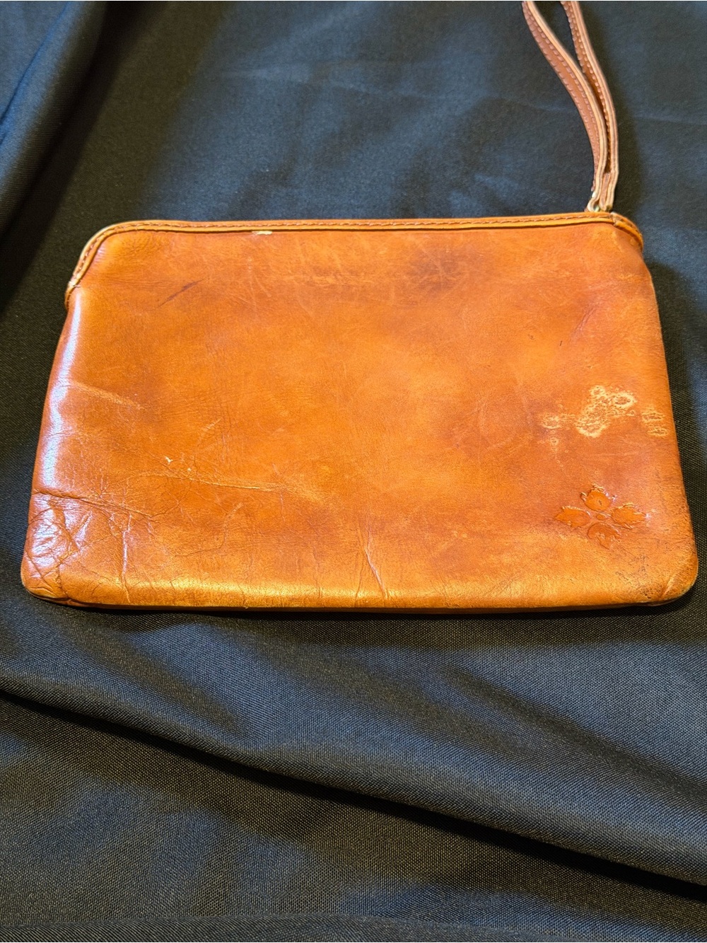 Patricia Nash Woven Leather Wristlet - Cognac Brown - Picture 4 of 11